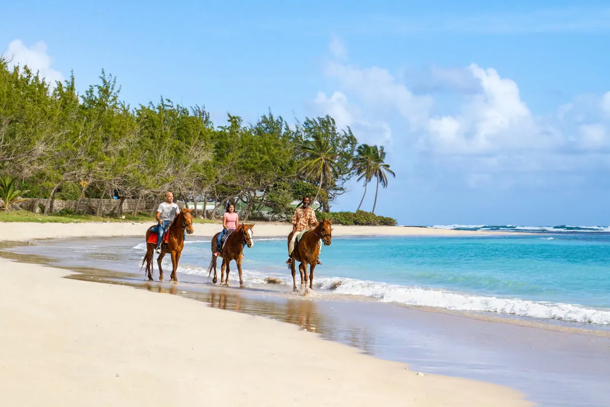 horse riding on the beach
