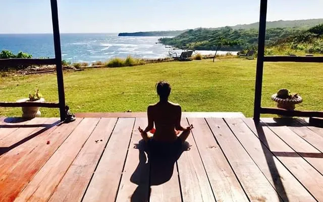 yoga looking out to sea