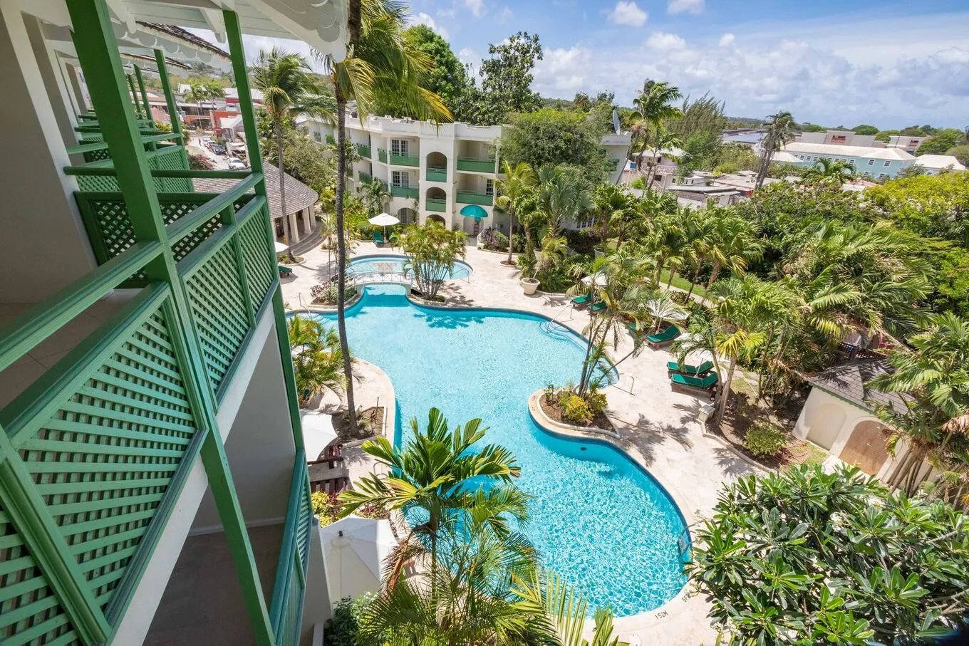 arial view of pool
