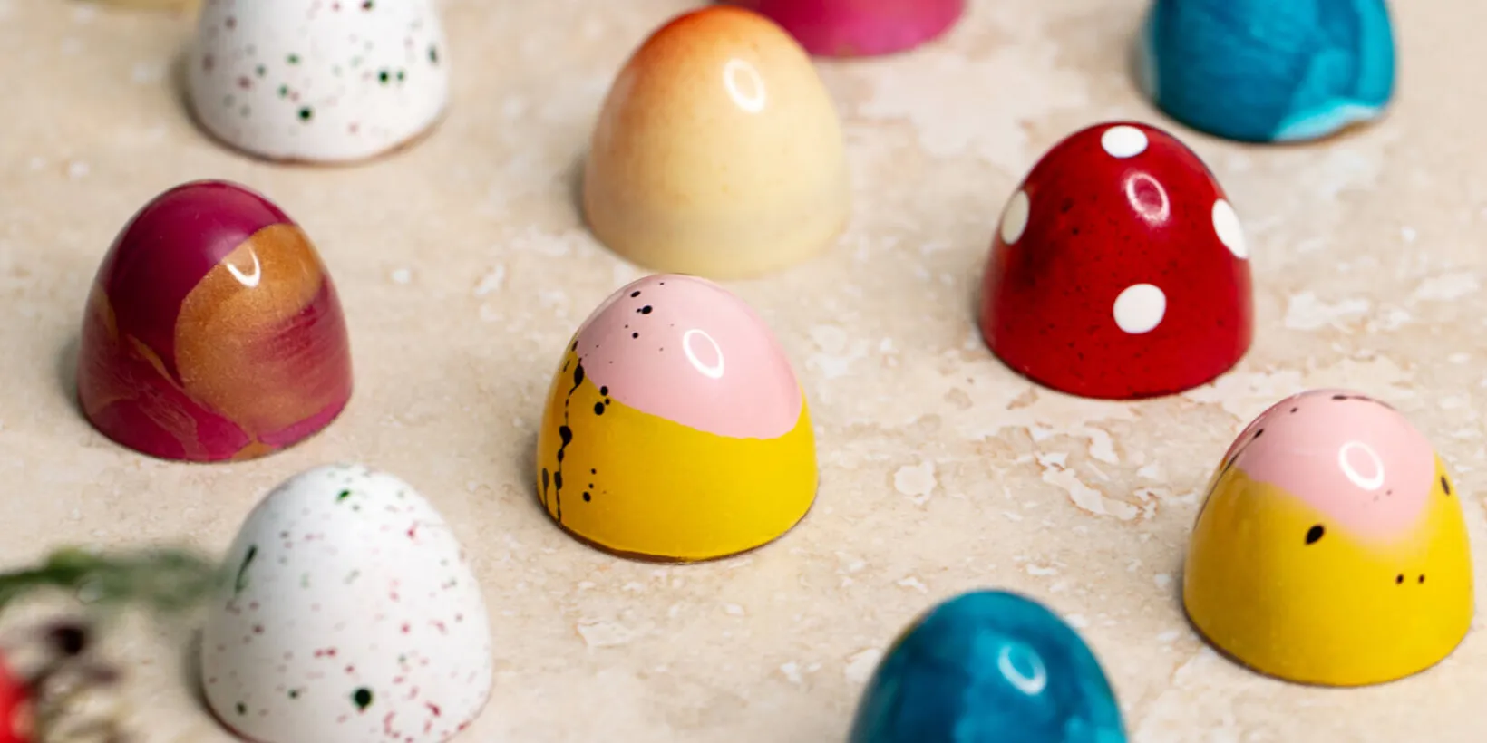 colourful chocolates close up